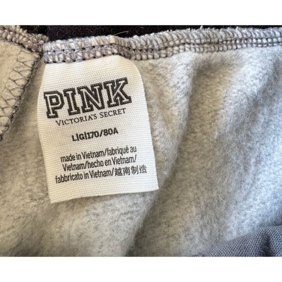 Victorias Secret Pink Womens Gray Black Logo Elastic Waistband Athletic Shorts - Picture 3 of 3